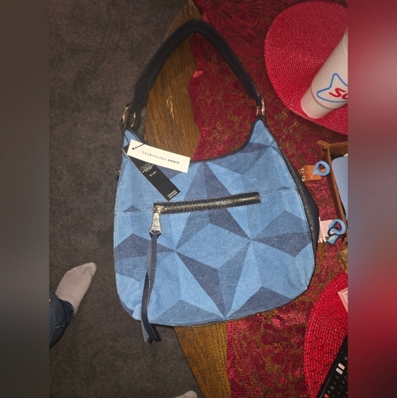 🍁🍂NWT Rare htf AIMEE KESTENBERG GOOD TIMES DENIM BAG - Picture 2 of 8